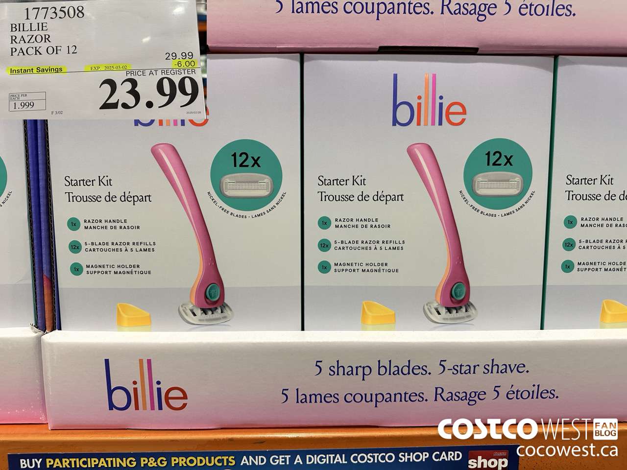 1773508 BILLIE RAZOR PACK OF 12 ($6.00 INSTANT SAVINGS EXPIRES ON 2025-03-02) $23.99