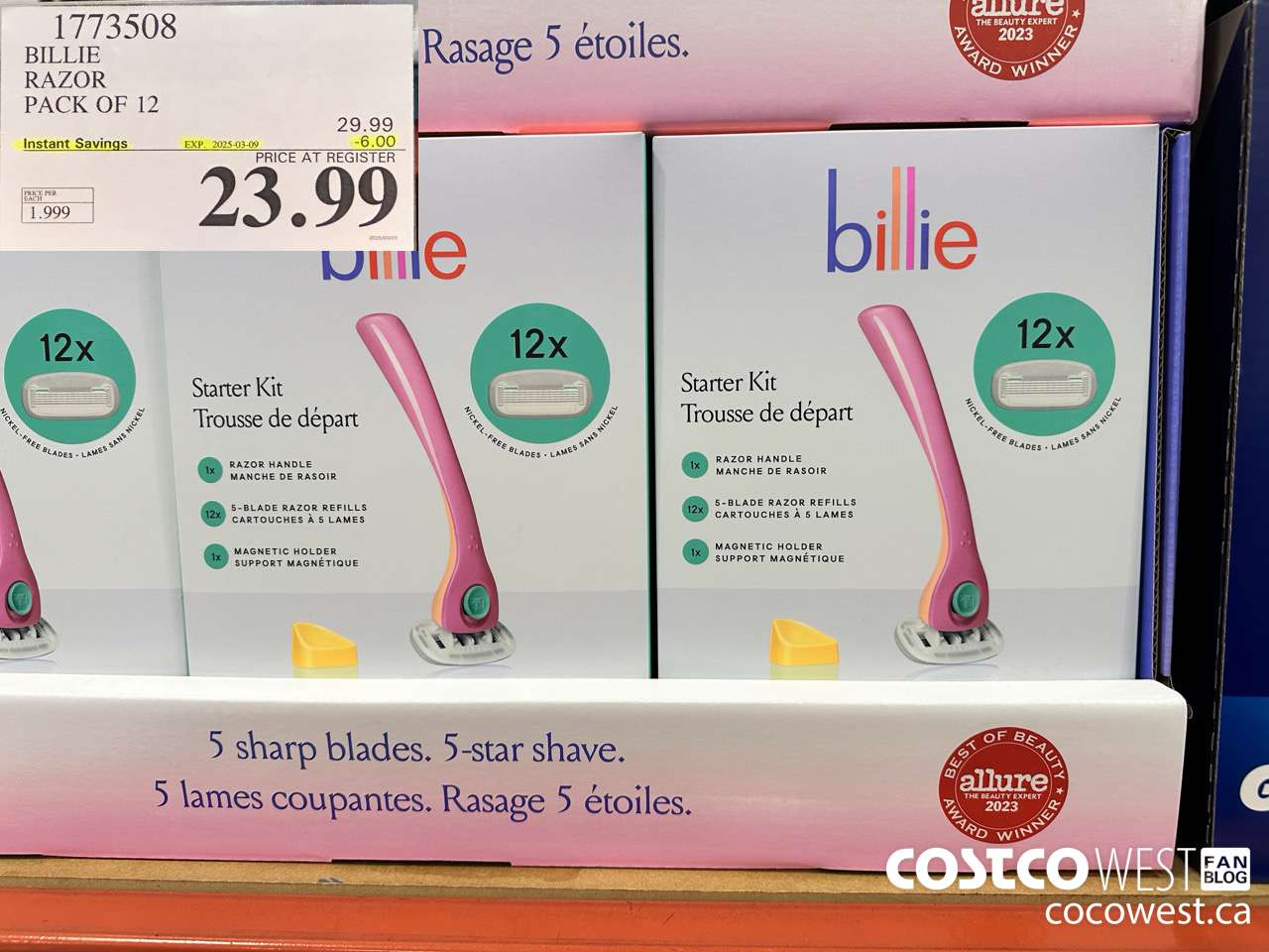 1773508 BILLIE RAZOR PACK OF 12 ($6.00 INSTANT SAVINGS EXPIRES ON 2025-03-09) $23.99