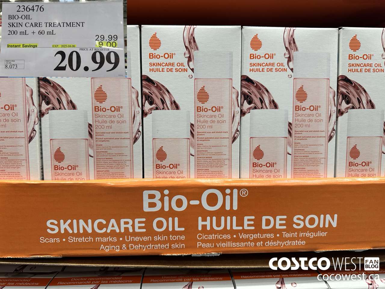 236476 BIO-OIL SKIN CARE TREATMENT 200 mL + 60 mL ($9.00 INSTANT SAVINGS EXPIRES ON 2025-04-06) $20.99