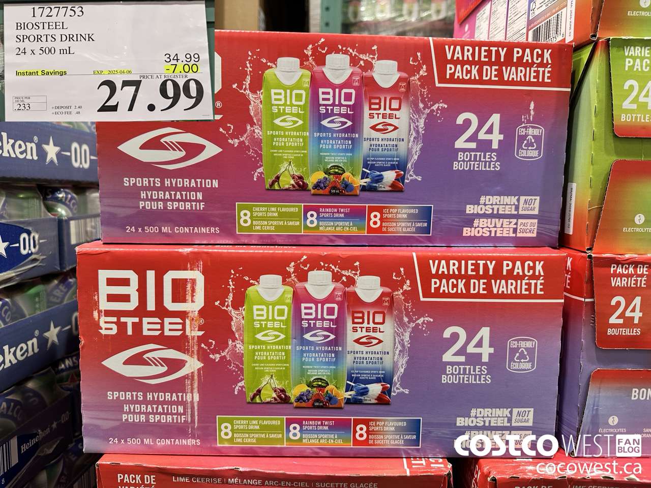 1727753 BIOSTEEL SPORTS DRINK 24 X 500 ML ($7.00 INSTANT SAVINGS EXPIRES ON 2025-04-06) $27.99