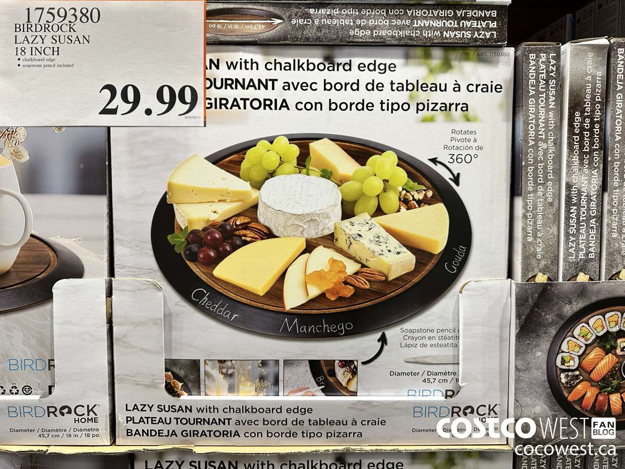 1759380 BIRDROCK LAZY SUSAN 18 INCH $29.99