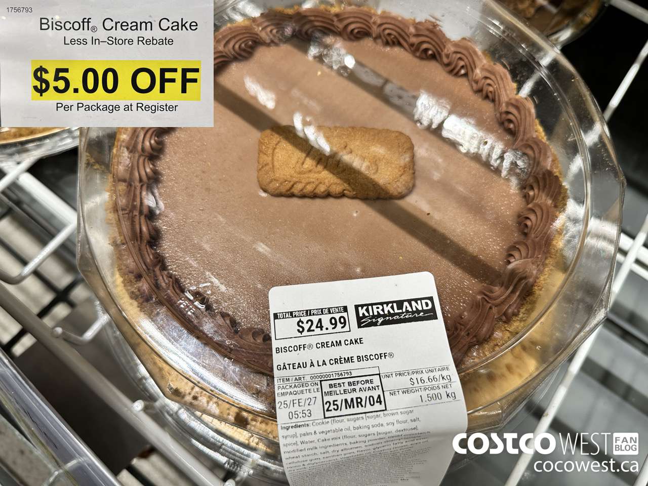 1756793 BISCOFF CREAM CAKE ($5.00 INSTANT SAVINGS)
