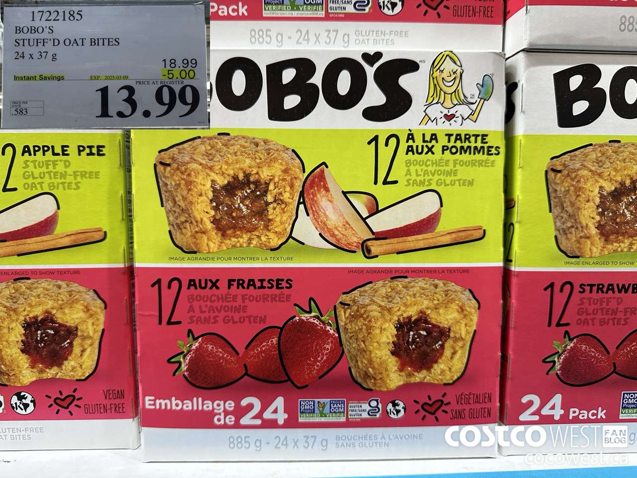 1722185 BOBO'S STUFFED OAT BITES 24 X 37 G ($5.00 INSTANT SAVINGS EXPIRES ON 2025-03-09) $13.99