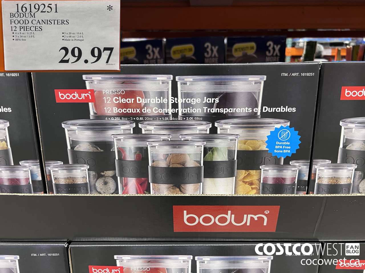 1619251 BODUM FOOD CANISTERS 12 PIECES $29.97