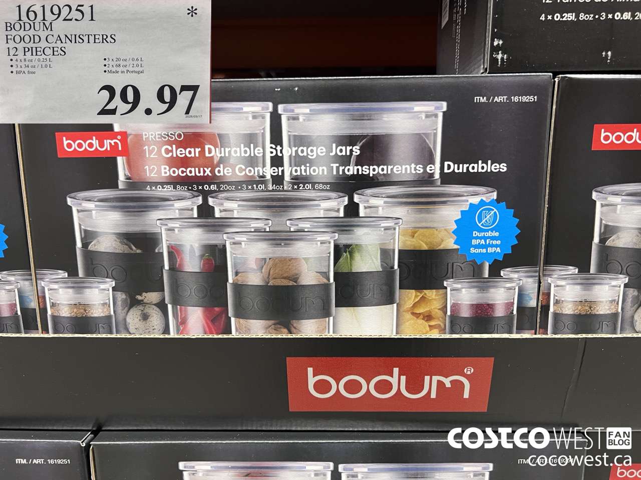 1619251 BODUM FOOD CANISTERS 12 PIECES $29.97