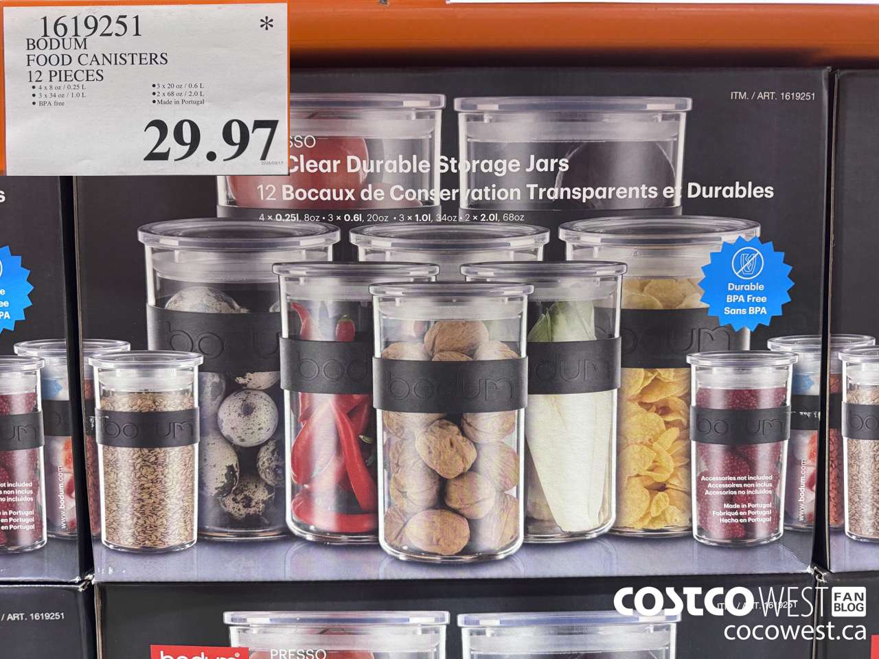 1619251 BODUM FOOD CANISTERS 12 PIECES $29.97