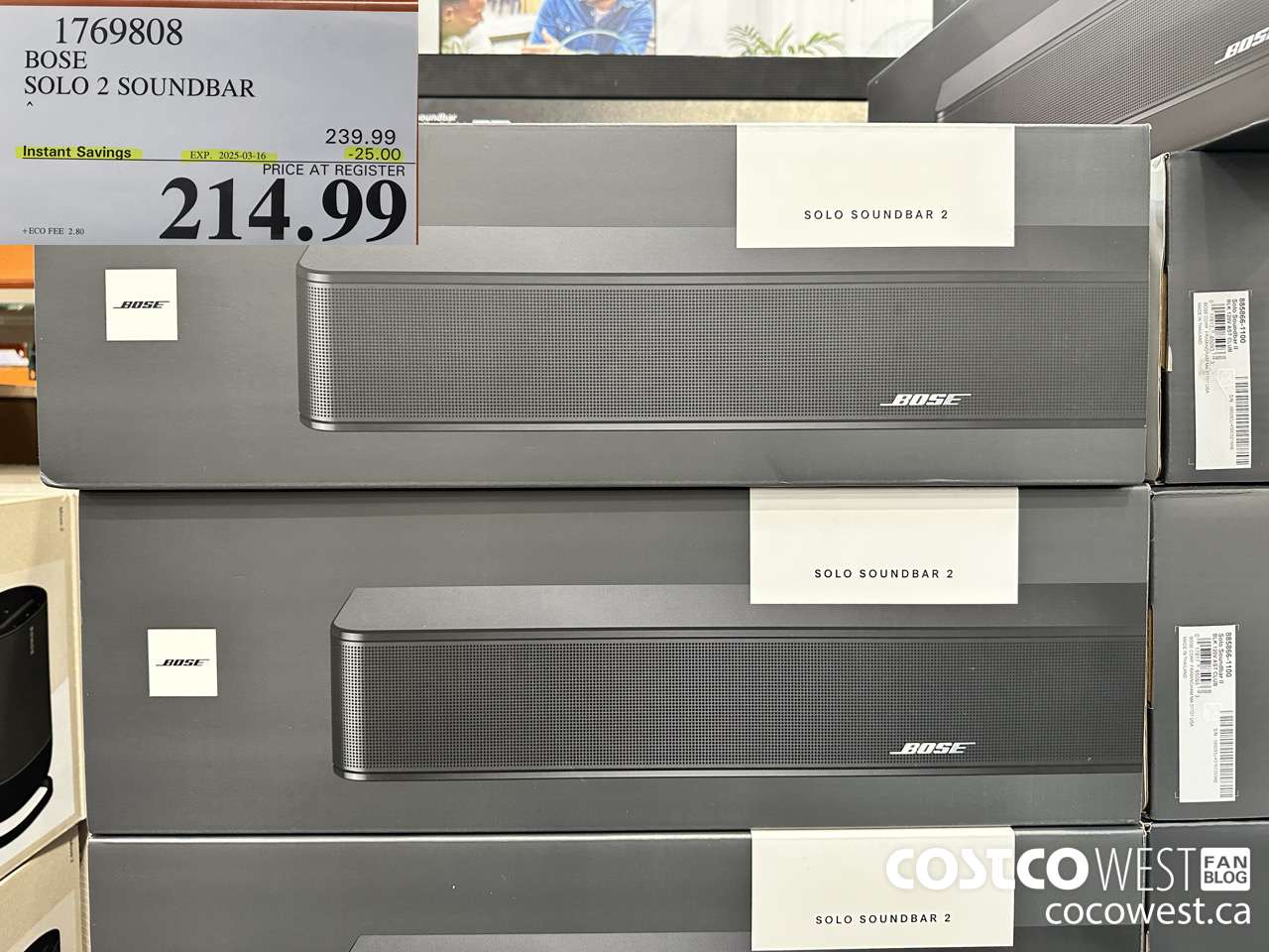1769808 BOSE SOLO 2 SOUNDBAR ($25.00 INSTANT SAVINGS EXPIRES ON 2025-03-16) $214.99
