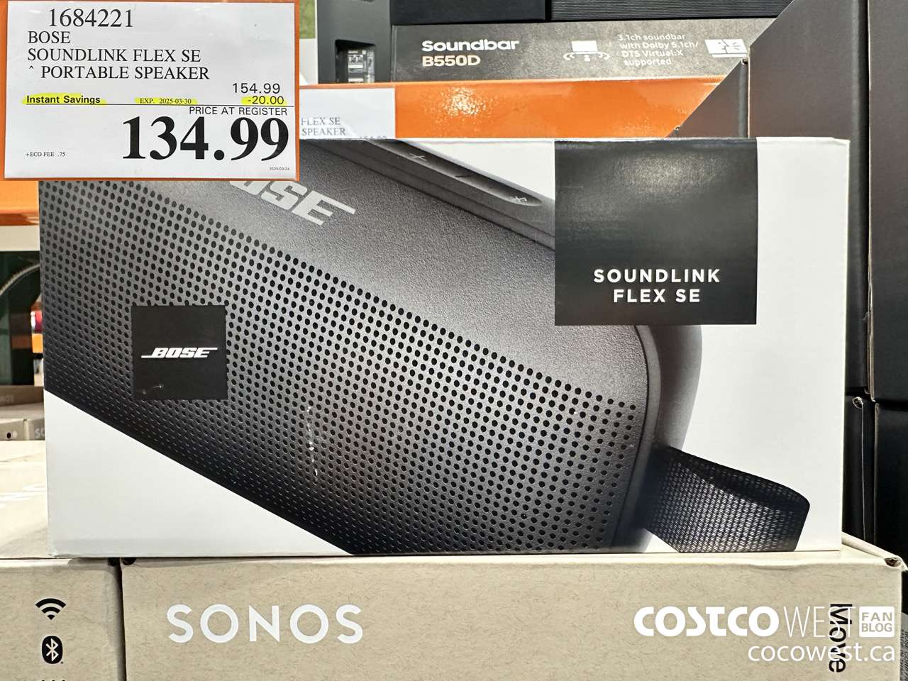 1684221 BOSE SOUNDLINK FLEX SPEAKER ($20.00 INSTANT SAVINGS EXPIRES ON 2025-03-30) $134.99