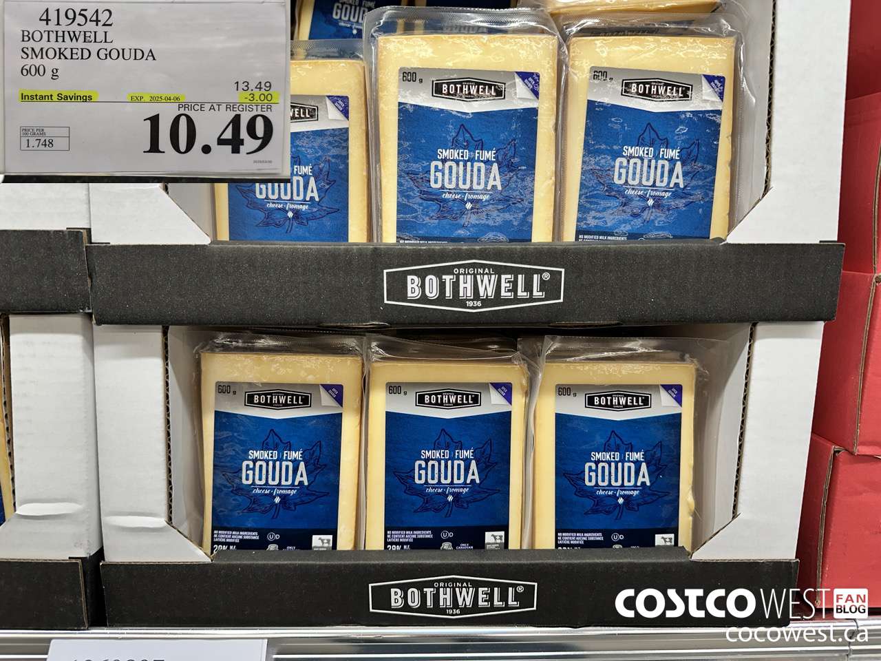 419542 BOTHWELL SMOKED GOUDA 600 g ($3.00 INSTANT SAVINGS EXPIRES ON 2025-04-06) $10.49