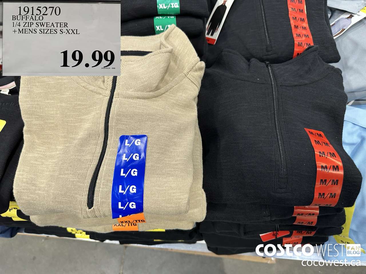 1915270 BUFFALO 1/4 ZIP SWEATER MENS SIZES S-XXL  $19.99