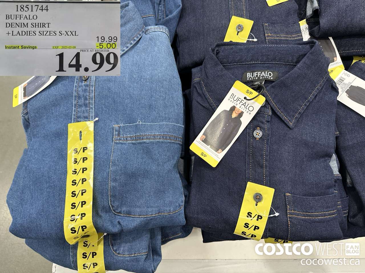 1851744 BUFFALO DENIM SHIRT LADIES SIZES S-XXL ($5.00 INSTANT SAVINGS EXPIRES ON 2025-03-09) $14.99