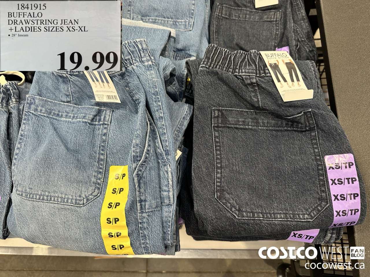 1841915 BUFFALO DRAWSTRING JEAN LADIES SIZES XS-XL $19.99