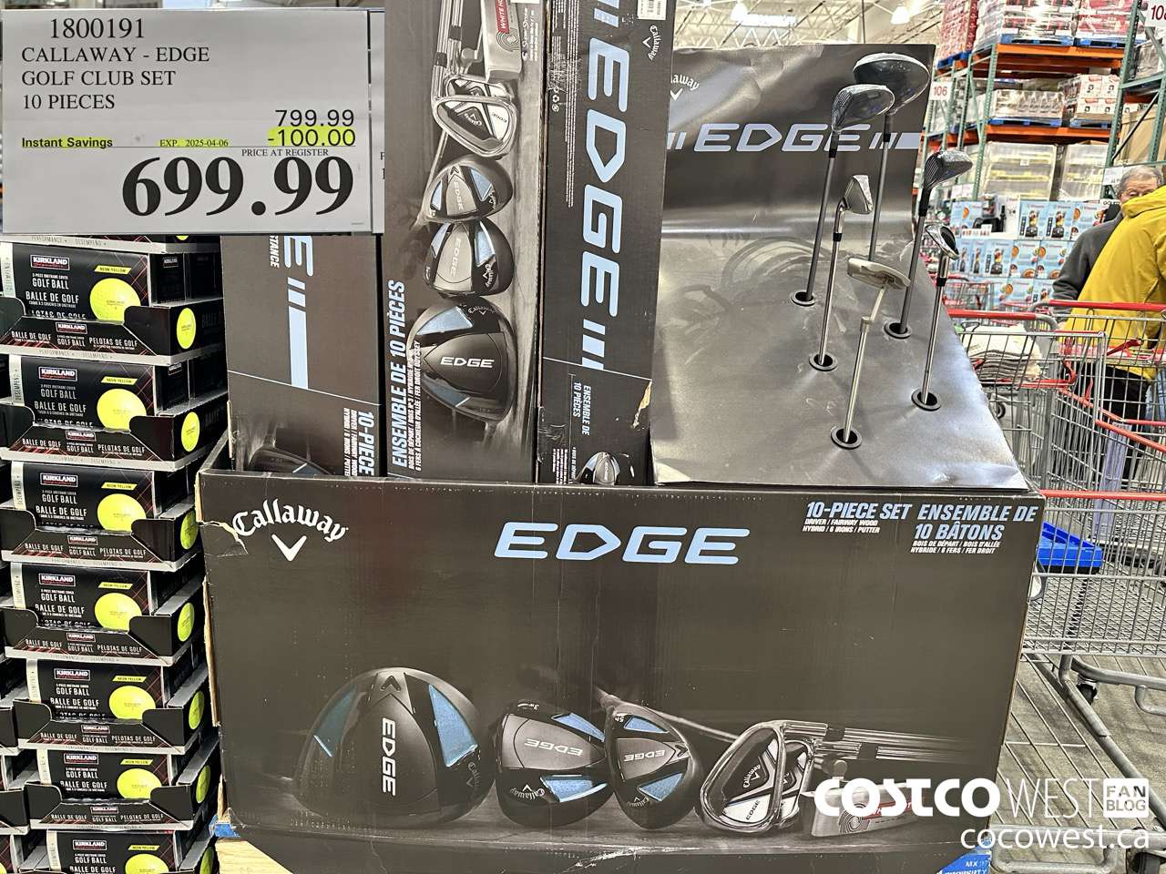 1800191 CALLAWAY EDGE GOLF CLUB SET 10 PIECES ($100.00 INSTANT SAVINGS EXPIRES ON 2025-04-06) $699.99
