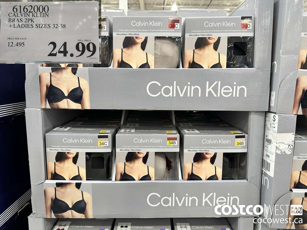 6162000 CALVIN KLEIN BRAS 2PK LADIES SIZES 32-38 $24.99