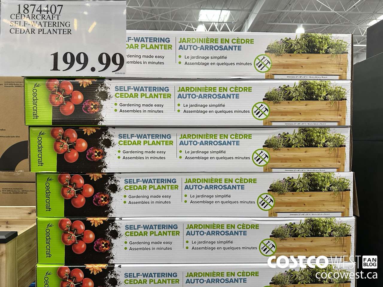 1874407 CEDARCRAFT SELF-WATERING CEDAR PLANTER $199.99