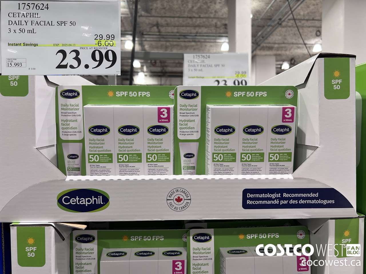 1757624 CETAPHIL DAILY FACIAL SPF 50 3 X 50ML ($6.00 INSTANT SAVINGS EXPIRES ON 2025-04-13) $23.99