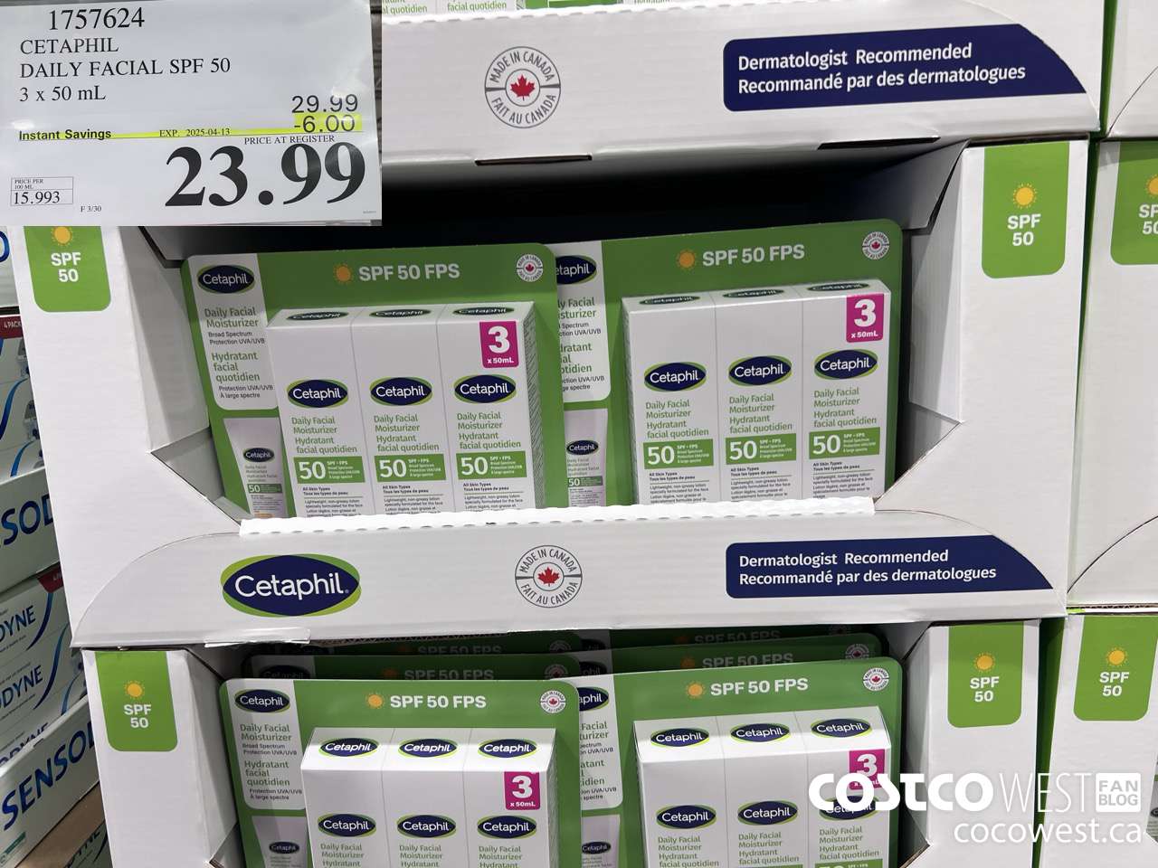 1757624 CETAPHIL DAILY FACIAL SPF 50 3 X 50ML ($6.00 INSTANT SAVINGS EXPIRES ON 2025-04-13) $23.99