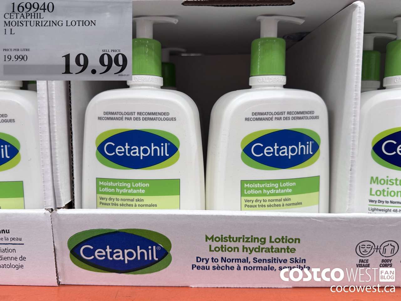169940 CETAPHIL MOISTURIZING LOTION 1L $19.99
