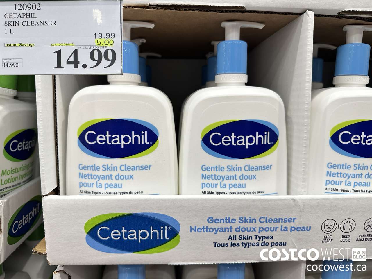 120902 CETAPHIL SKIN CLEANSER 1L ($5.00 INSTANT SAVINGS EXPIRES ON 2025-04-13) $14.99
