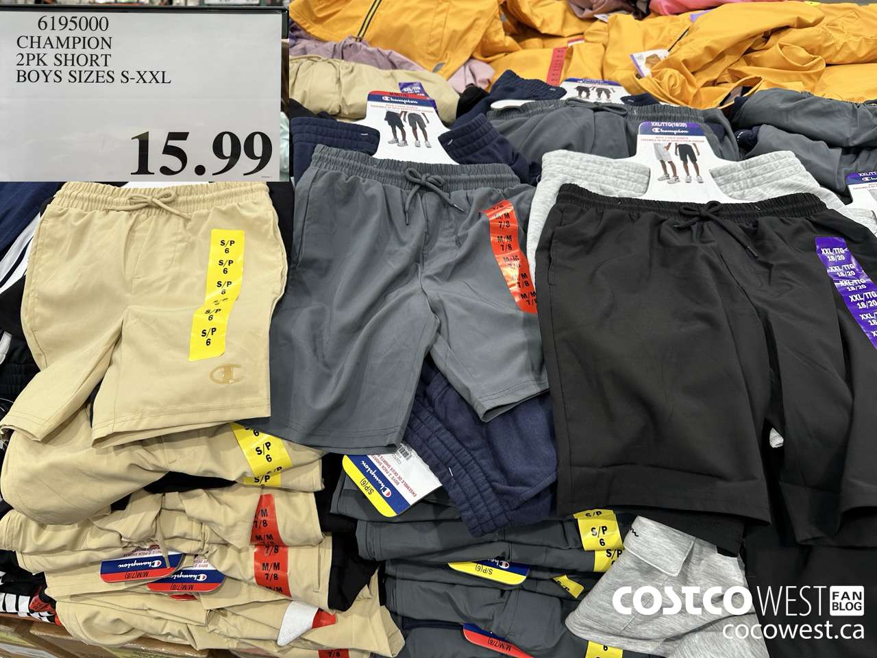 6195000 CHAMPION 2PK SHORT BOYS SIZES S-XXL $15.99