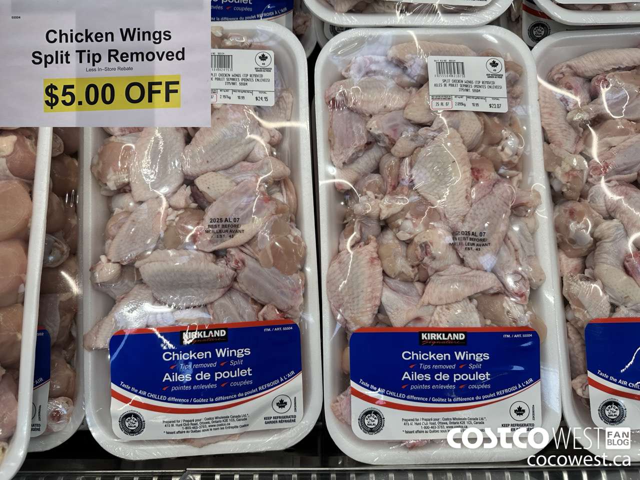 55504 CHICKEN WINGS SPLIT TIP REMOVED ($5.00 INSTANT SAVINGS)