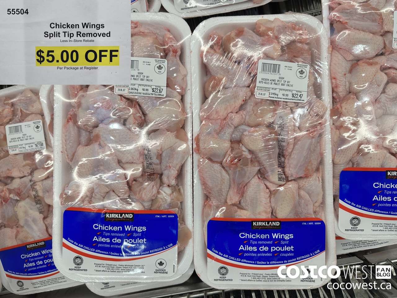 55504 CHICKEN WINGS SPLIT TIP REMOVED ($5.00 INSTANT SAVINGS)