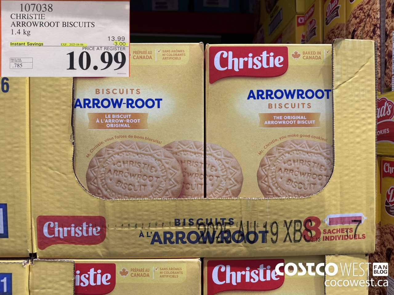 107038 CHRISTIE ARROWROOT BISCUITS 1.4 KG ($3.00 INSTANT SAVINGS EXPIRES ON 2025-04-06) $10.99