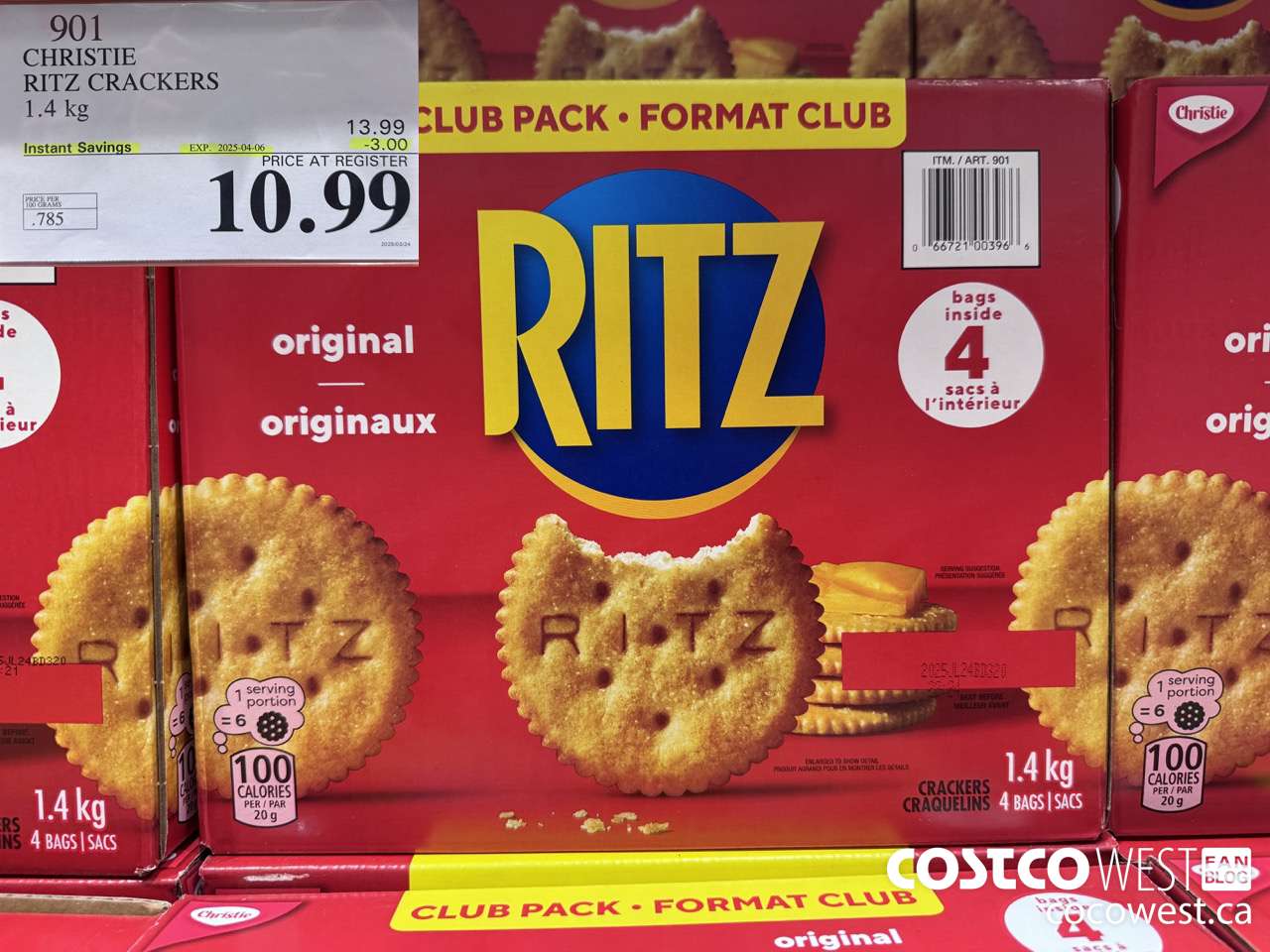 901 CHRISTIE RITZ CRACKERS 1.4 kg ($3.00 INSTANT SAVINGS EXPIRES ON 2025-04-06) $10.99