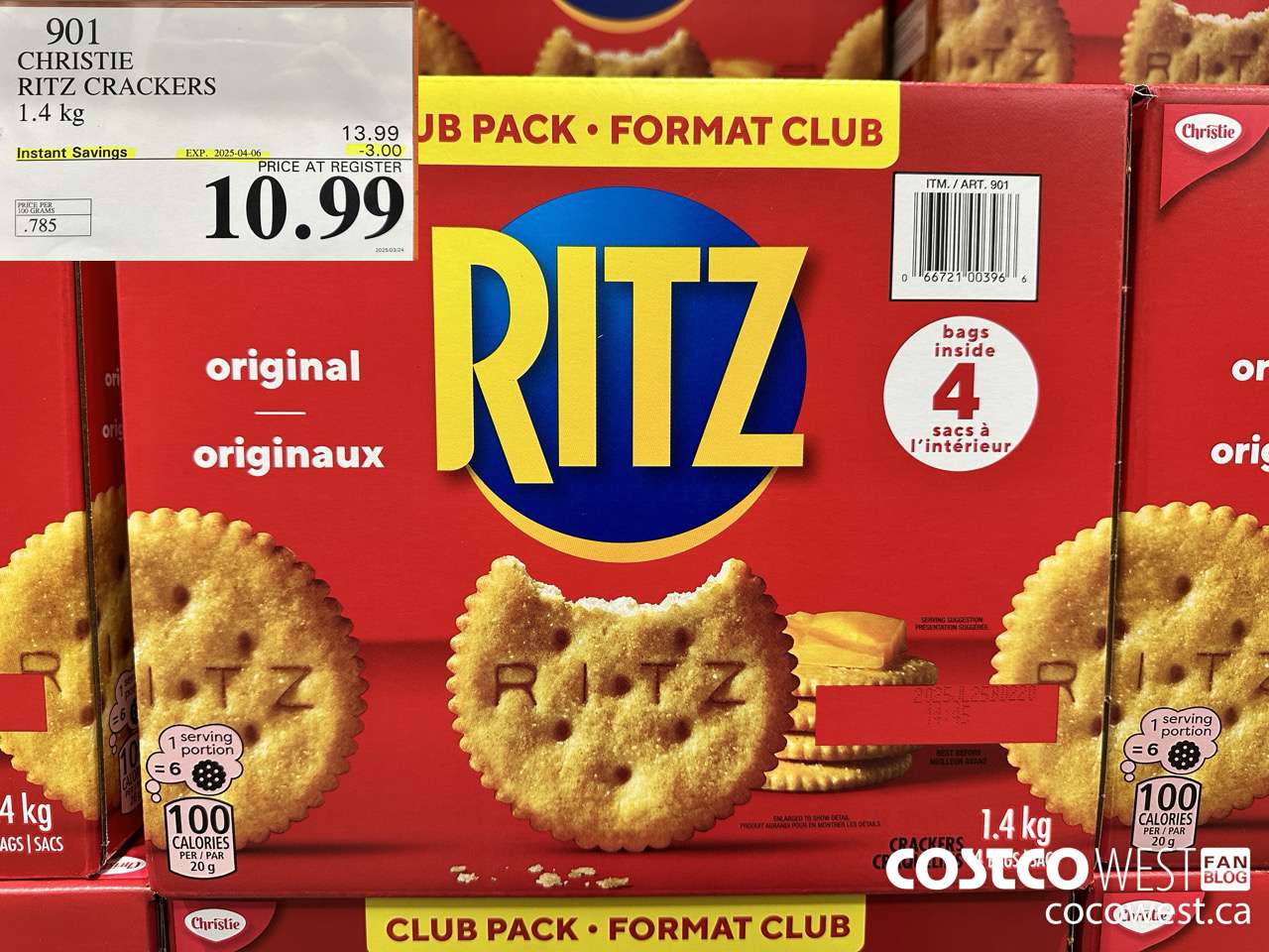 901 CHRISTIE RITZ CRACKERS 1.4 kg ($3.00 INSTANT SAVINGS EXPIRES ON 2025-04-06) $10.99