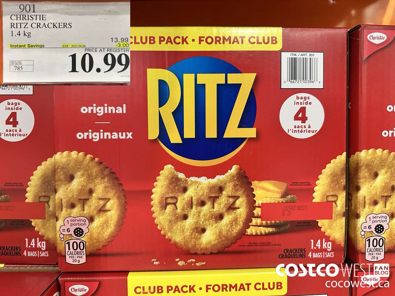 901 CHRISTIE RITZ CRACKERS 1.4 kg ($3.00 INSTANT SAVINGS EXPIRES ON 2025-04-06) $10.99