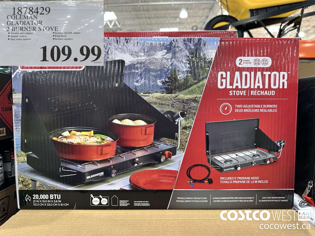 1878429 COLEMAN GLADIATOR 2 BURNER STOVE $109.99