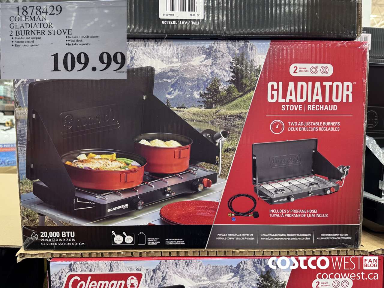 1878429 COLEMAN GLADIATOR 2 BURNER STOVE $109.99