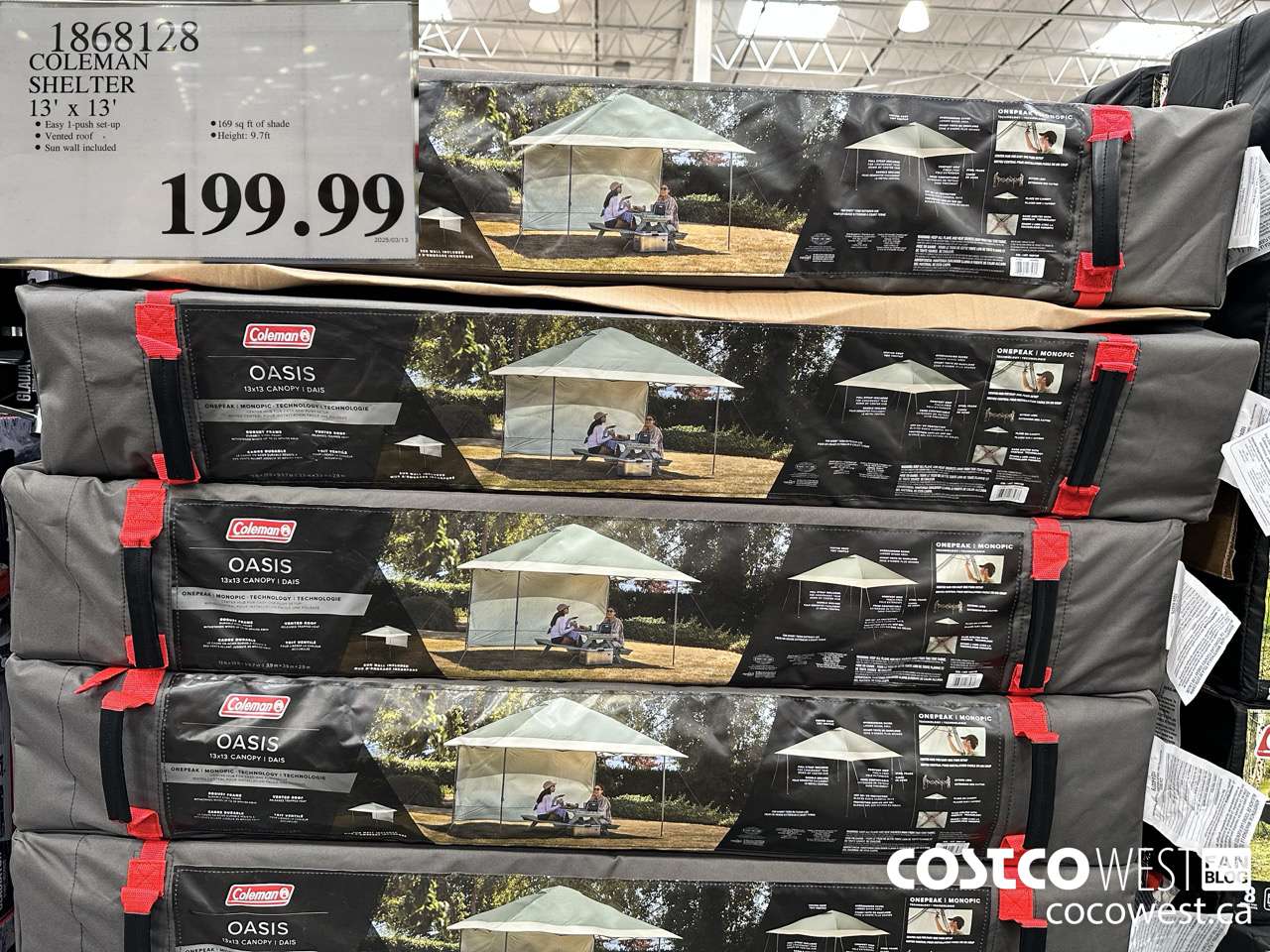 1868128 COLEMAN SHELTER 13' X 13' $199.99