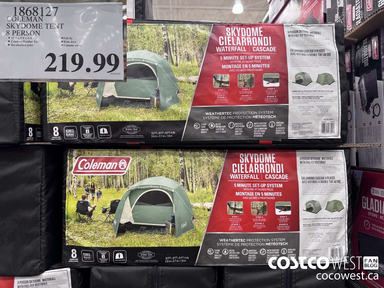 1868127 COLEMAN SKYDOME TENT 8 PERSON $219.99