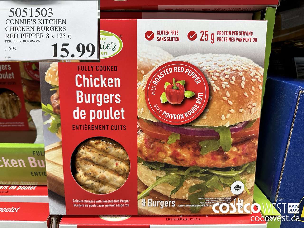 5051503 CONNIE'S KITCHEN CHICKEN BURGERS RED PEPPER 8 X 125 G $15.99