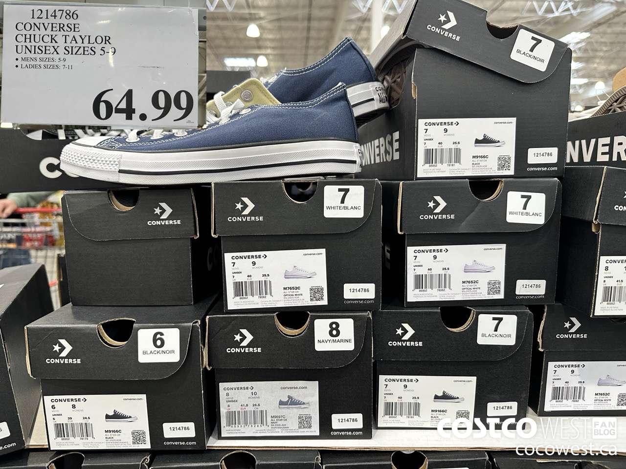 1214786 CONVERSE CHUCK TAYLOR UNISEX SIZES 5-9 $64.99