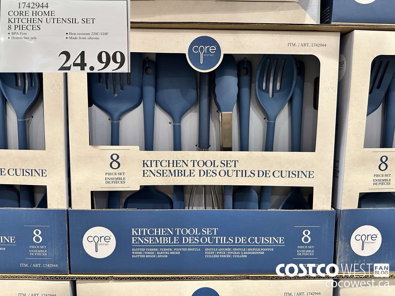 1742944 CORE HOME KITCHEN UTENSIL SET 8 PIECES $24.99