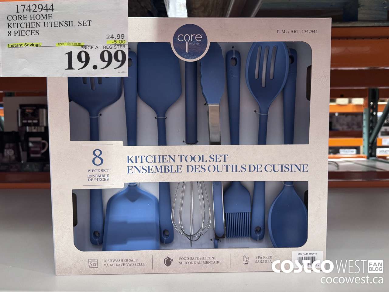 1742944 CORE HOME KITCHEN UTENSIL SET 8 PIECES ($5.00 INSTANT SAVINGS EXPIRES ON 2025-04-06) $19.99