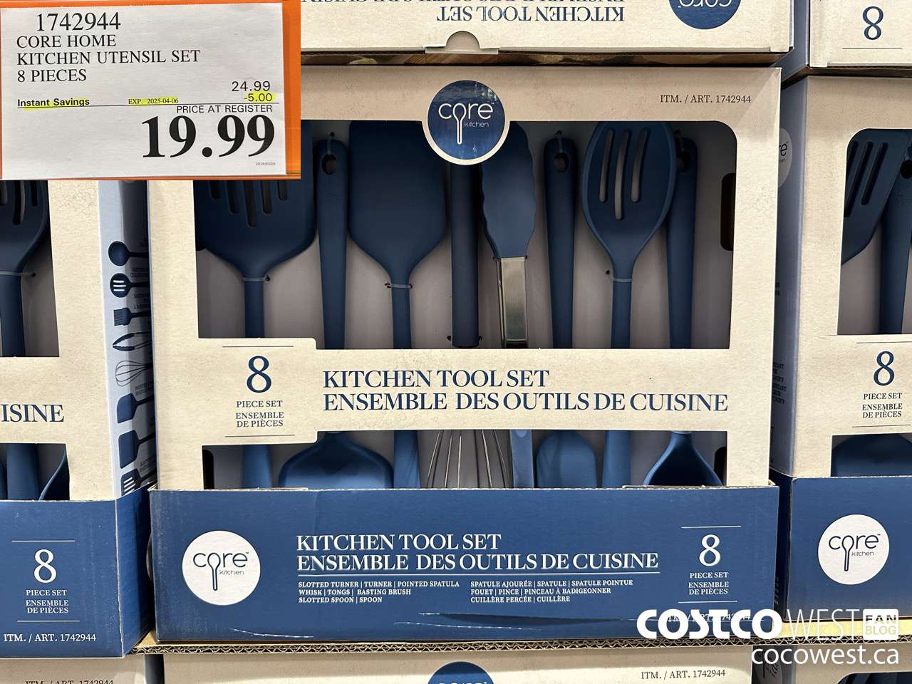 1742944 CORE HOME KITCHEN UTENSIL SET 8 PIECES ($5.00 INSTANT SAVINGS EXPIRES ON 2025-04-06) $19.99