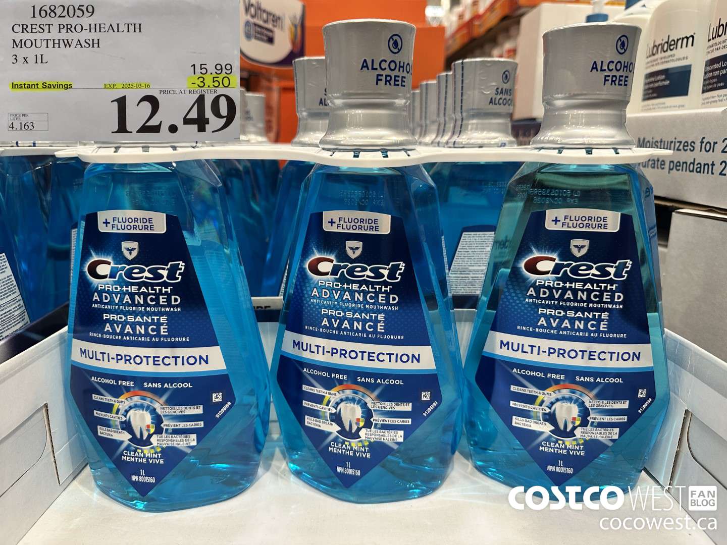 1682059 CREST PRO-HEALTH MOUTHWASH 3 X 1L ($3.50 INSTANT SAVINGS EXPIRES ON 2025-03-16) $12.49
