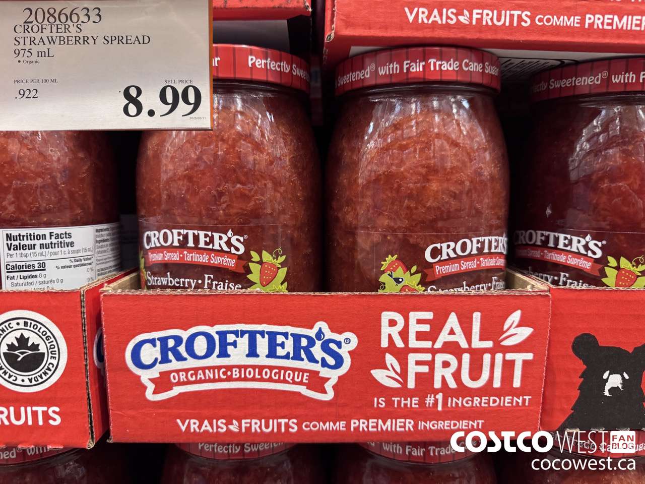 2086633 CROFTER'S ORGANIC STRAWBERRY 975ML $8.99