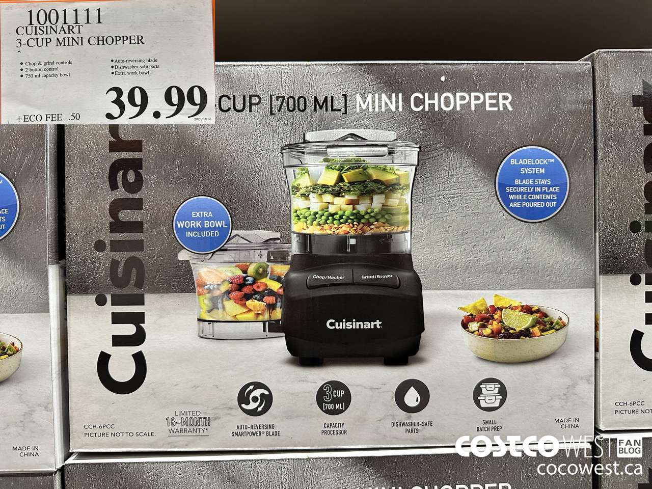 1001111 CUISINART 3-CUP MINI CHOPPER $39.99