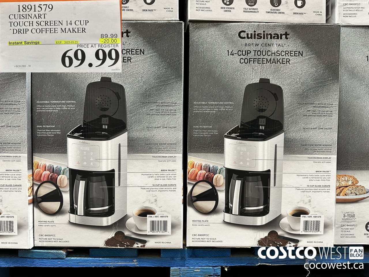 1891579 CUISINART TOUCH SCREEN 14 CUP DRIP COFFEE MAKER ($20.00 INSTANT SAVINGS EXPIRES ON 2025-03-23) $69.99