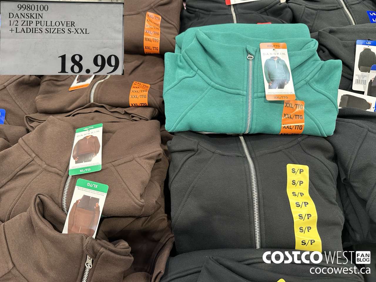 9980100 DANSKIN 1/2 ZIP PULLOVER LADIES SIZE S-XXL $18.99