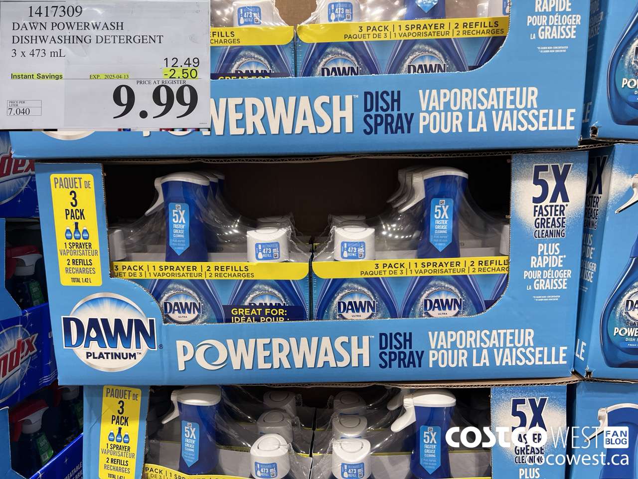 1417309 DAWN POWERWASH DISHWASHING DETERGENT 3 x 473 mL ($2.50 INSTANT SAVINGS EXPIRES ON 2025-04-13) $9.99