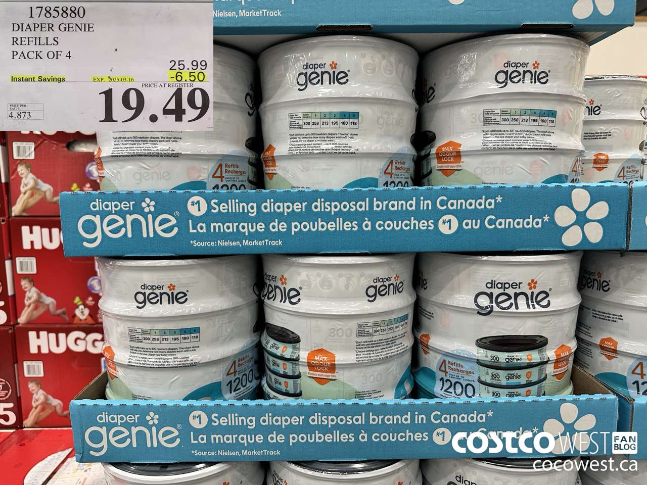 1785880 DIAPER GENIE REFILLS PACK OF 4 ($6.50 INSTANT SAVINGS EXPIRES ON 2025-03-16) $19.49