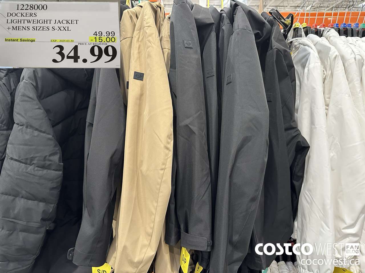 1228000 DOCKERS LIGHTWEIGHT JACKET MENS SIZES S-XXL ($15.00 INSTANT SAVINGS EXPIRES ON 2025-03-30) $34.99