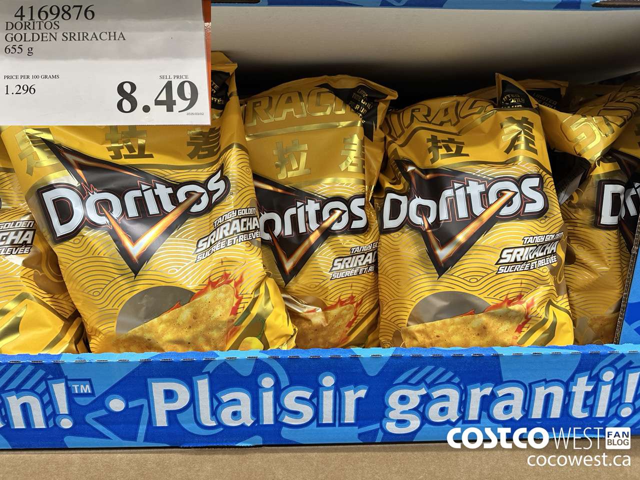4169876 DORITOS GOLDEN SRIRACHA 655G $8.49