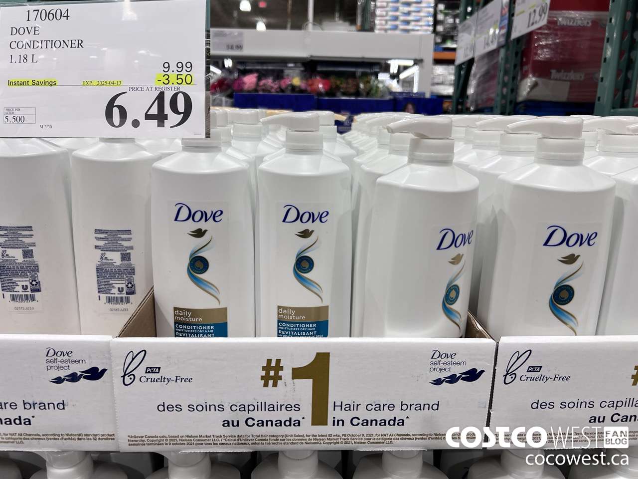 170604 DOVE CONDITIONER 1.18 L ($3.50 INSTANT SAVINGS EXPIRES ON 2025-04-13) $6.49