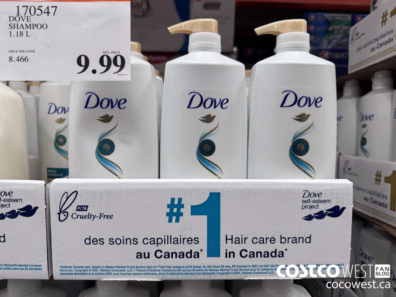 170547 DOVE SHAMPOO 1.18 L $9.99